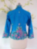 Thumbnail: Size S H: Peacock in Azure Blue Kebaya