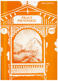 1995 - Prace Pienińskie, tom 7, n. 400 egz., dodruk 100 egz.