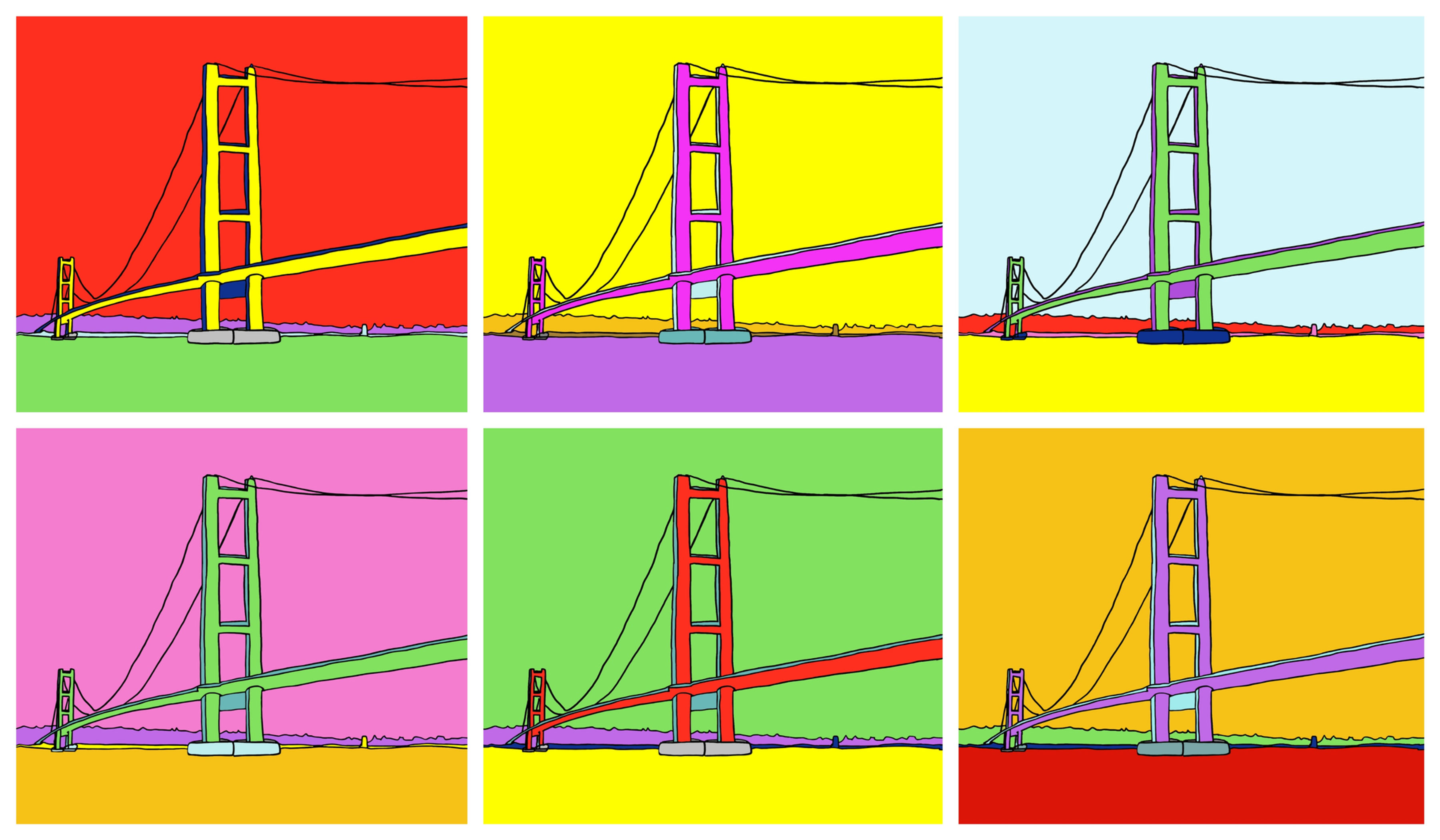 Humber Bridge (Hull) - 6 Image A3 Print