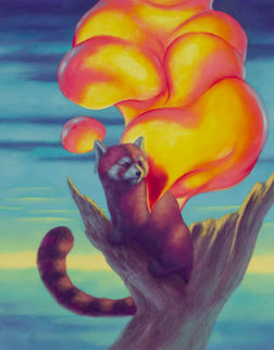 Red panda painting