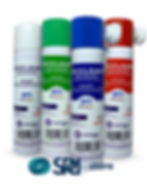 4 frascos do Spray Occlean DFS (branco, verde, azul e vermelho) importado.