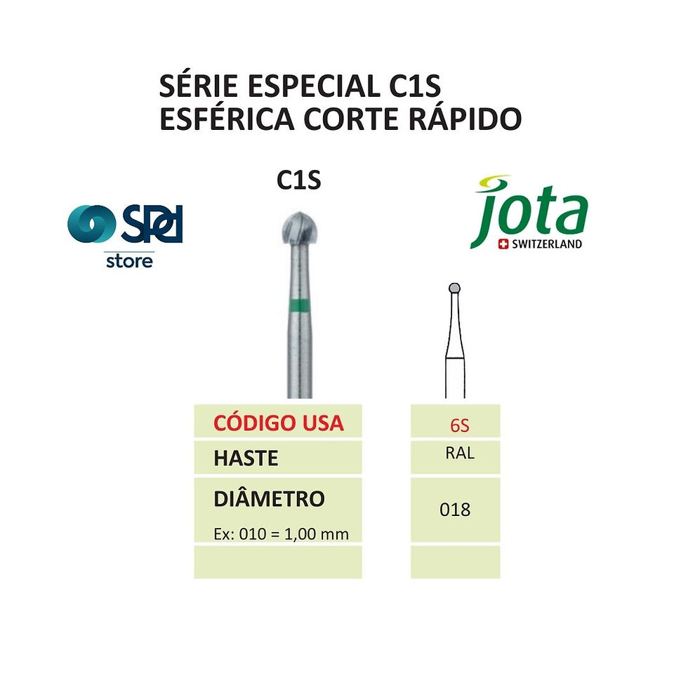 Miniatura: Broca esférica série C1S Jota Switzerland corte rápido diâmetro 018 para contra-ângulo