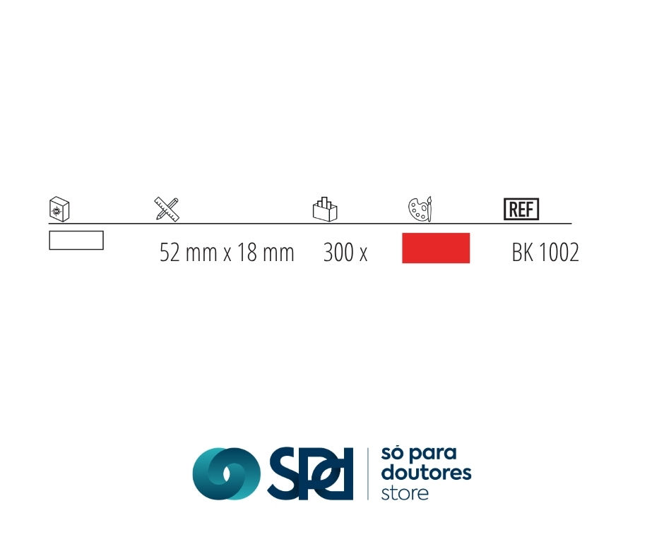 Medidas Papel Bausch BK 1002 vermelho 200 micras 300 tiras.