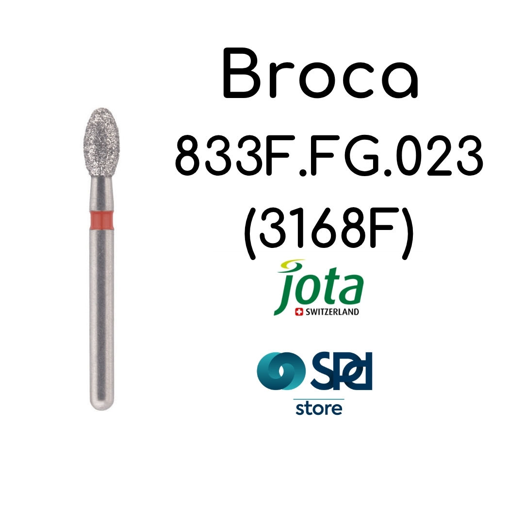 Broca diamantada Jota 833F.FG.023 tarja vermelha formato oval