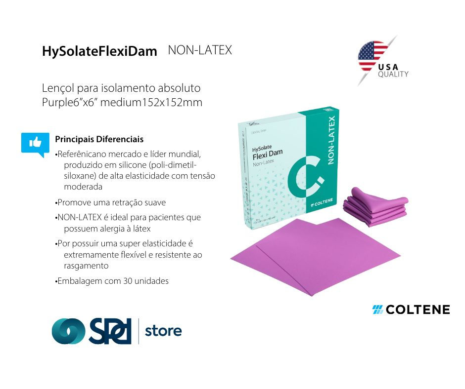 Lençol para isolamento dental FLEXI DAM roxo 6x6 NON-LATEX Coltene