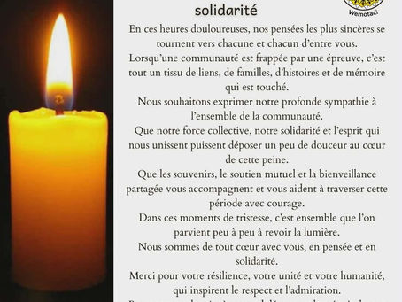 À la communauté de Manawan, dans la peine et la solidarité