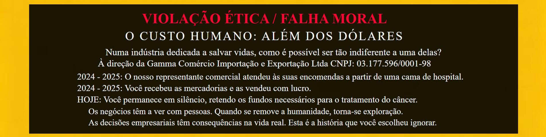 Human Cost caused by defaulting company of Gamma Comercio Importacao E Exportacao Ltda CNP