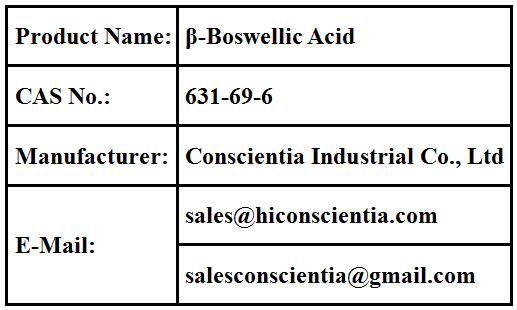 product information of β-Boswellic Acid CAS 631-69-6