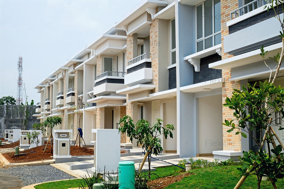 Thumbnail: tampak beberapa rumah pada cluster edison summarecon serpong yang menggunakan facebrick dari flexitile