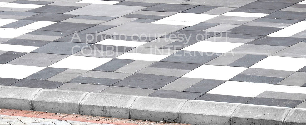 Thumbnail: kanstein kapuk dipasang sebagai pembatas dan pembeda level antara jalan dan pedestrian di Avoria estate Bogor