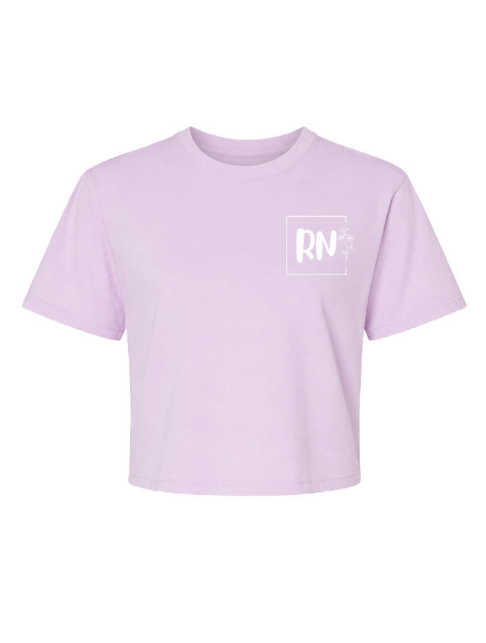 RN Floral - Comfort Colors Crop Tee