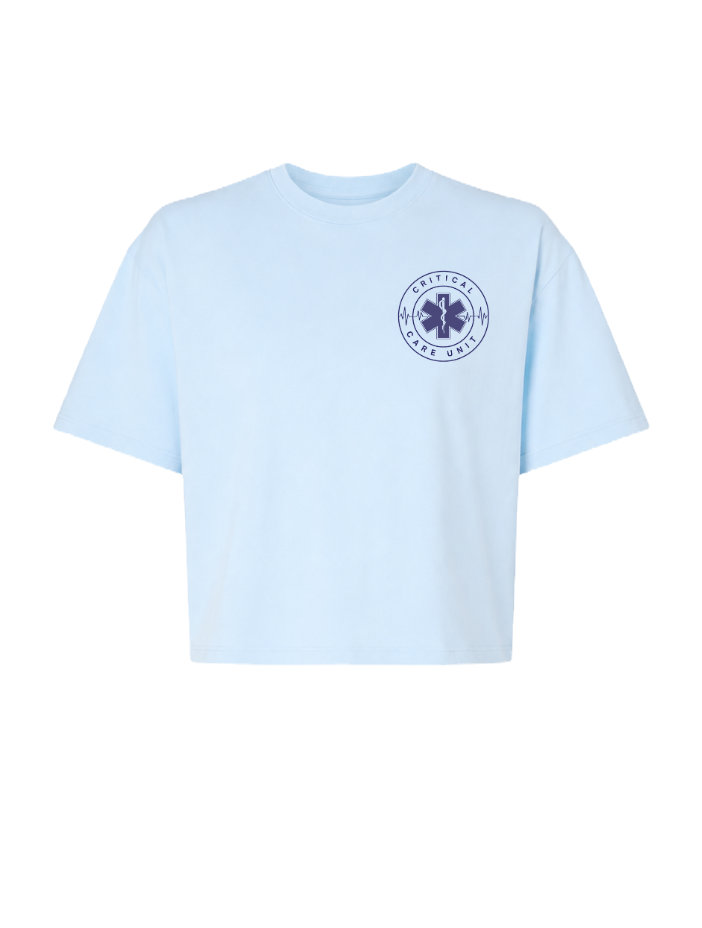 CCU Asclepius staff - Comfort Colors Crop Tee