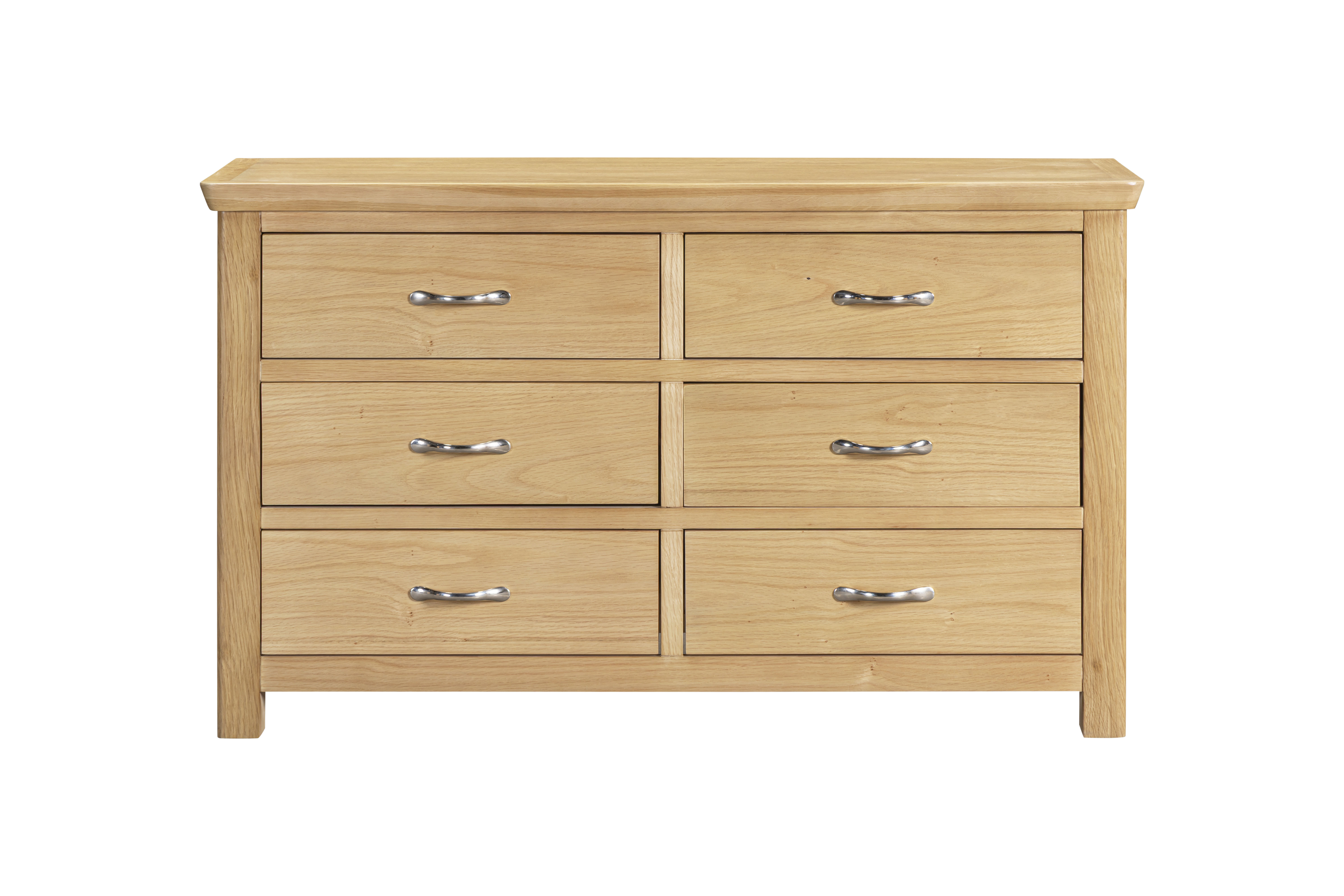 MANHATTAN OAK 6 DRAWER WIDE CHEST
