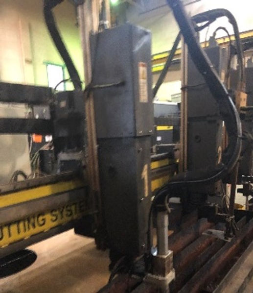 A large machine setup for welding machine calibration or repair