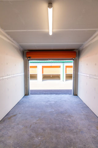 Empty storage shed from the inside