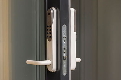 Close up view at open entrance door
