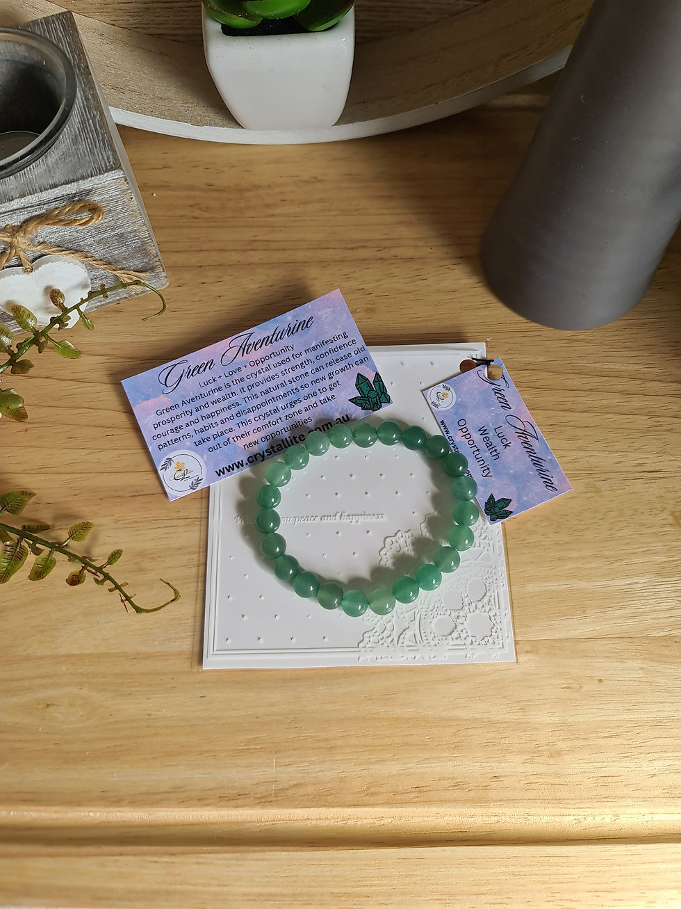 Thumbnail: 8mm Crystal Bracelet Green Aventurine