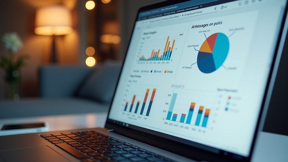 Close-up view of a laptop screen displaying HR analytics dashboard