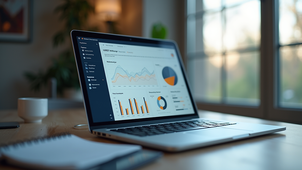 Close-up view of a laptop screen displaying HR analytics dashboard