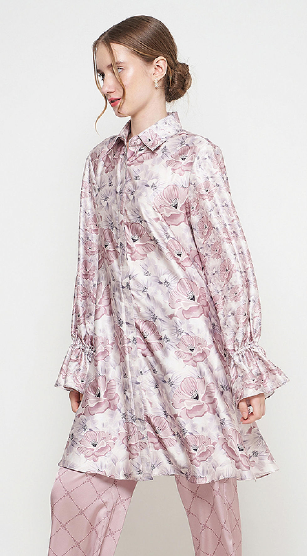 Thumbnail: Pink Floral Shirt Dress