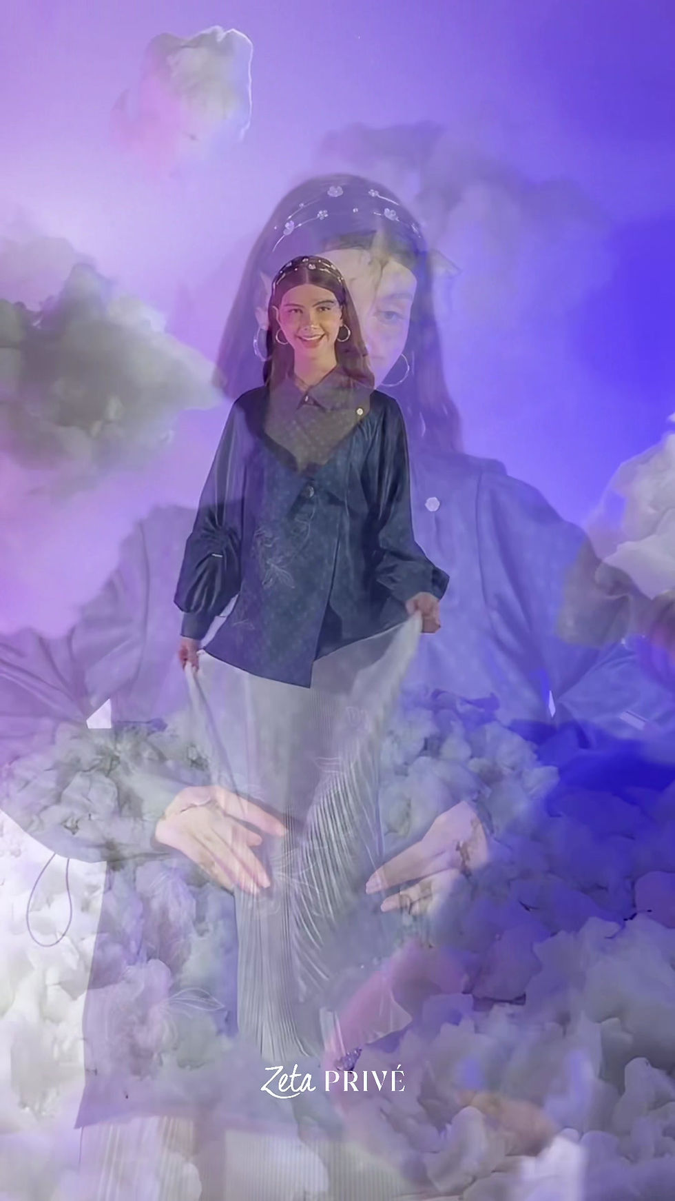 Thumbnail: Serene Utopia - Nadara Navy Blue Asymmetric Blouse