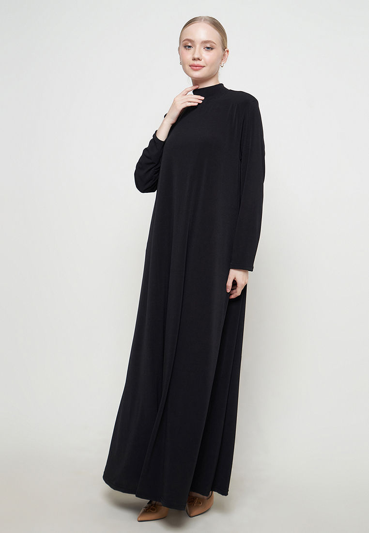 Thumbnail: Long Sleeve Turtleneck Abaya Inner Dress - Black