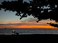 Sunset on the beach in Nosy Mitsio, overlooking the lagoon