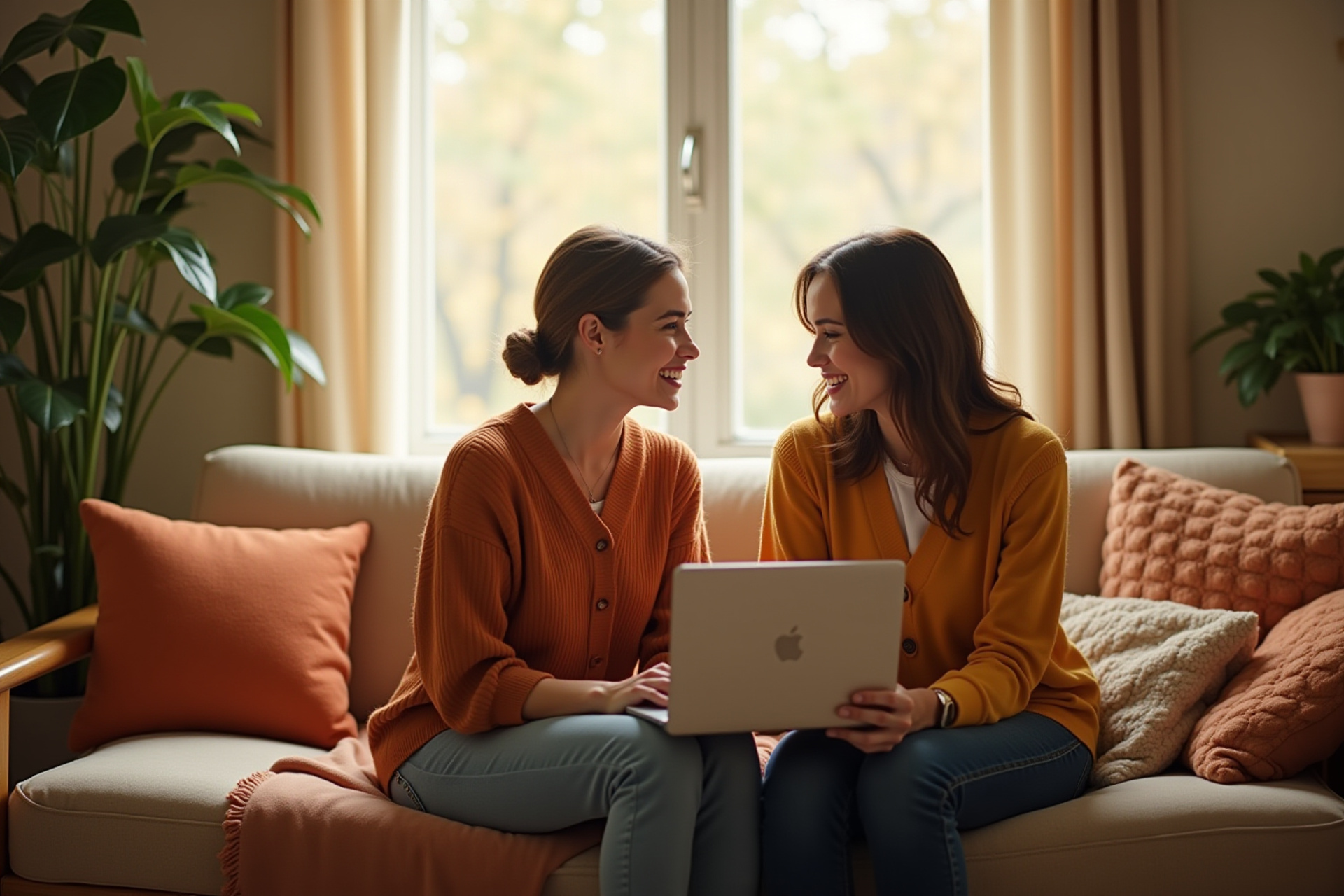 Two friends in cozy office