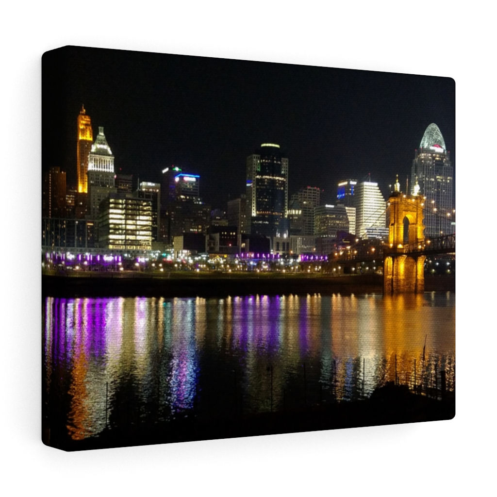 Cincinnati Ohio "Queen City at Night" Canvas Gallery Wraps