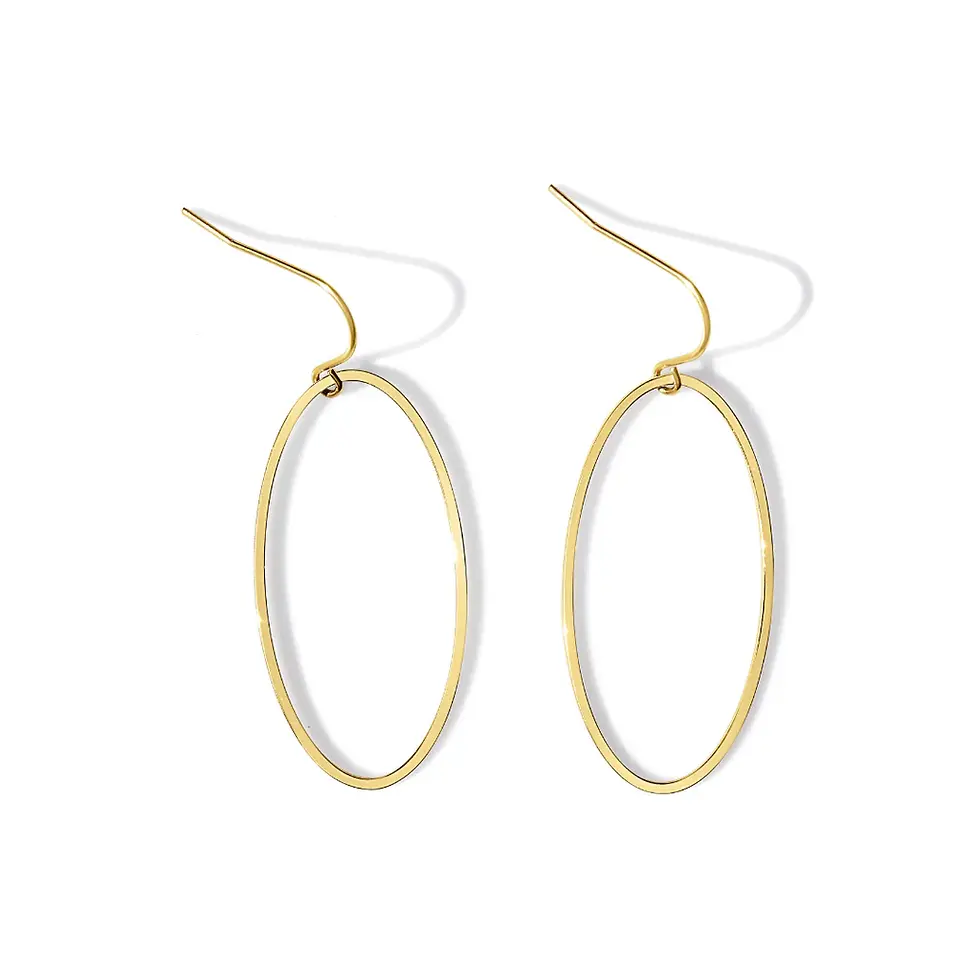 Thumbnail: Fabuleux Vous  Super Link Oval Earrings - Silver,Gold or Black