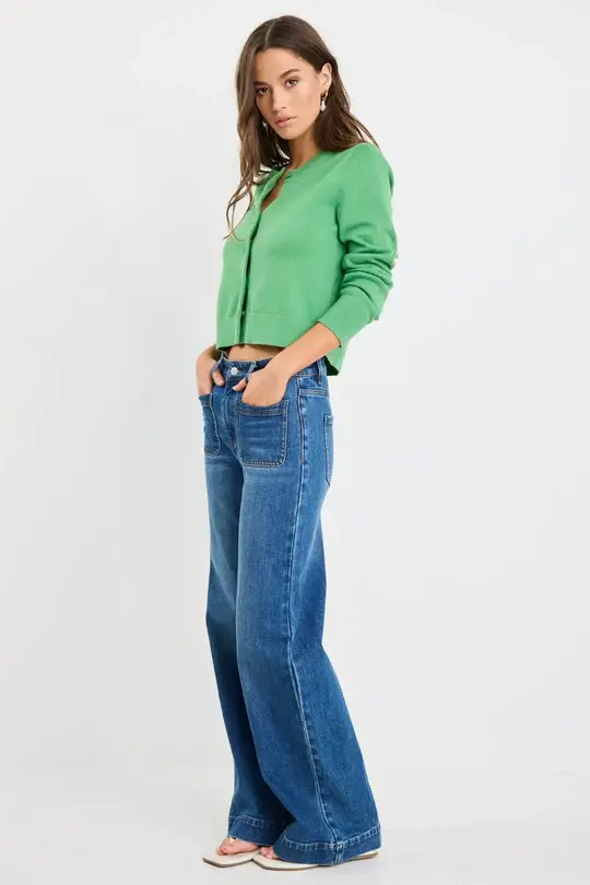 Thumbnail: Among The Brave Apple Cotton Cashmere Crewneck Cardigan