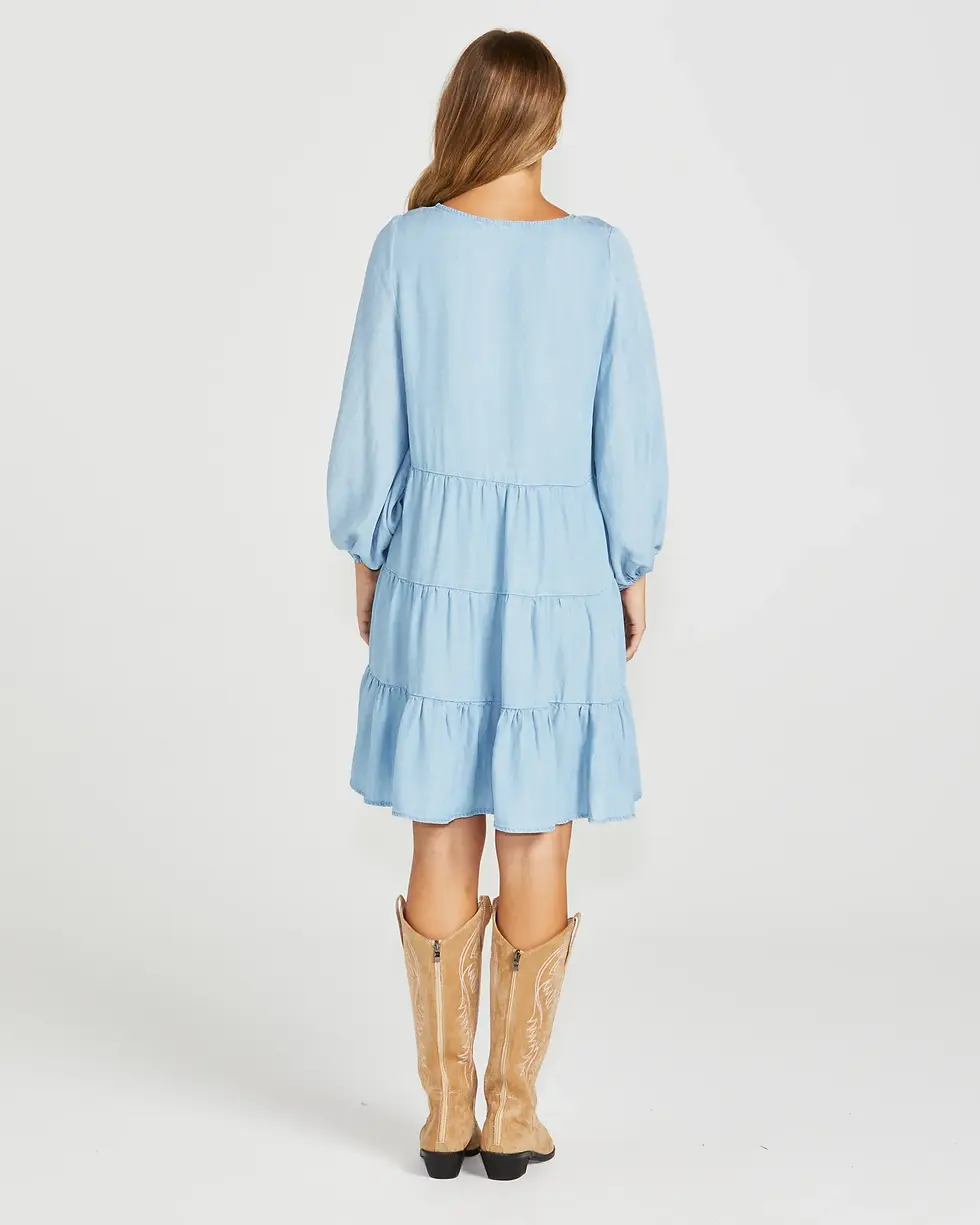 Thumbnail: Sass  Davie Tiered Dress - Chambray