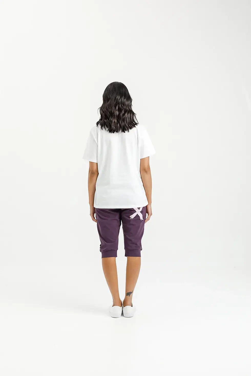 Thumbnail: HomeLee 3/4 Pants - Plum with Pink X (HL12743)