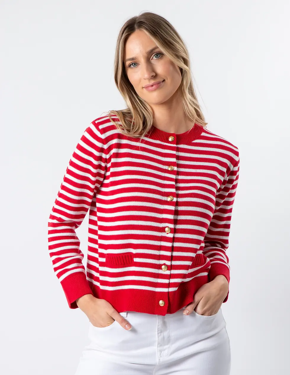 Thumbnail: Stella & Gemma Navy Cardigan - Red & White