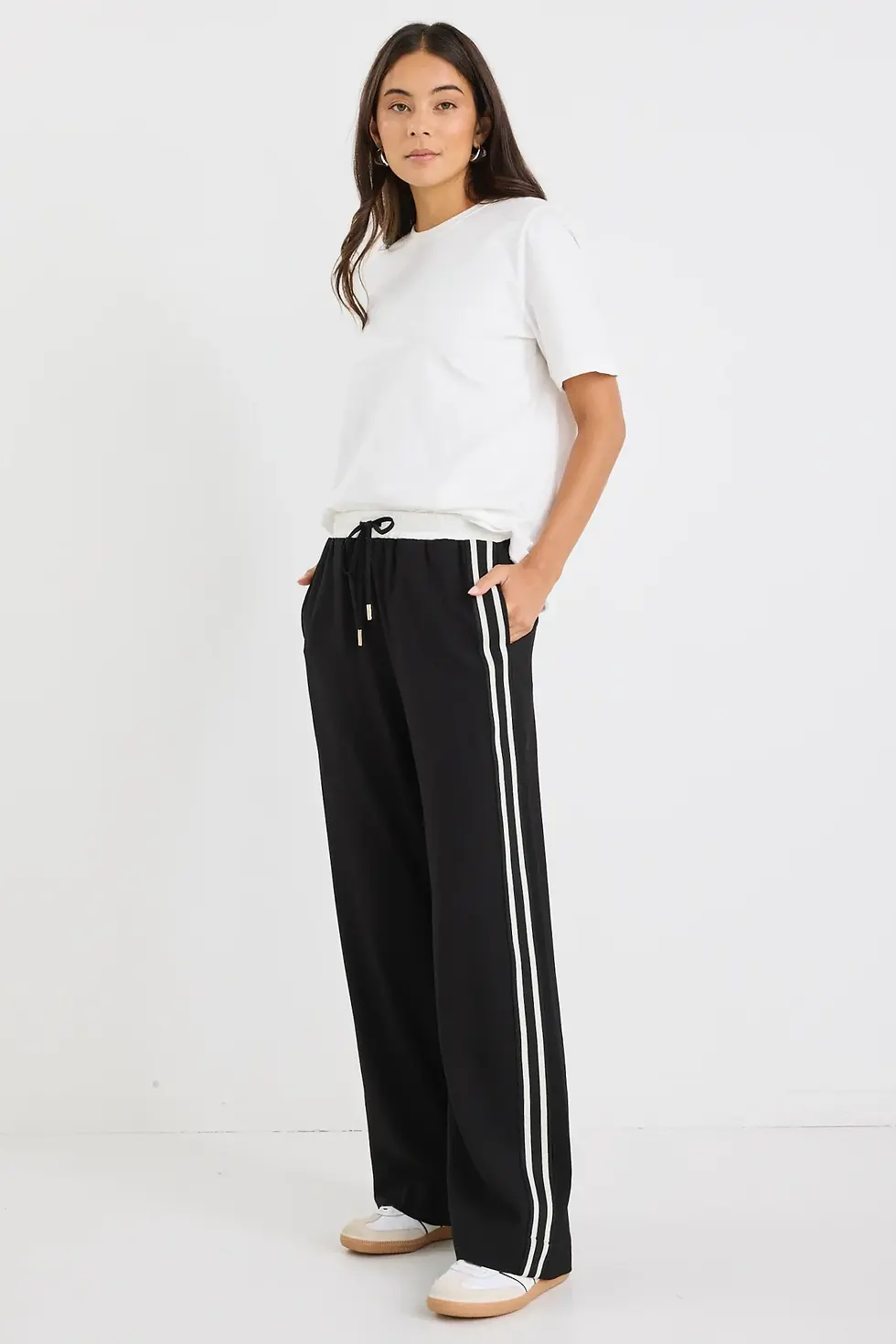 Stories Be Told Ambient Black Contrast Waist Wideleg Pant