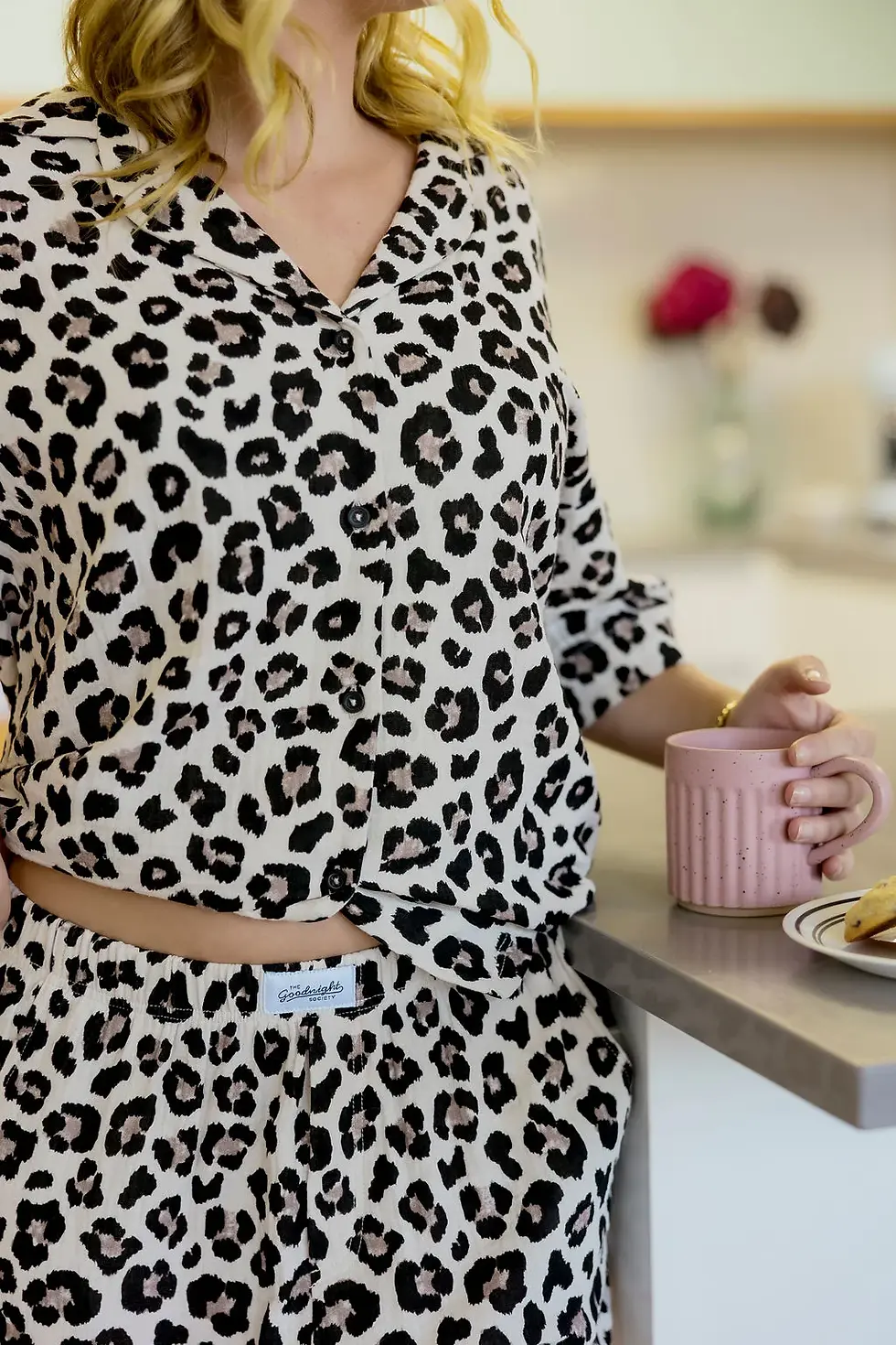 Thumbnail: The Goodnight Society Lounge Shirt - Animal Print