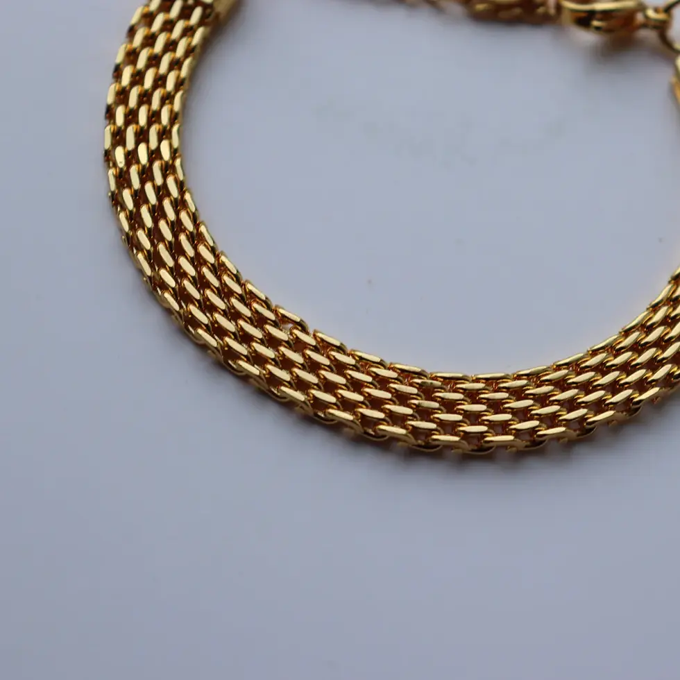 Thumbnail: Fabuleux Vous Woven Mesh Bracelet - Silver or Gold