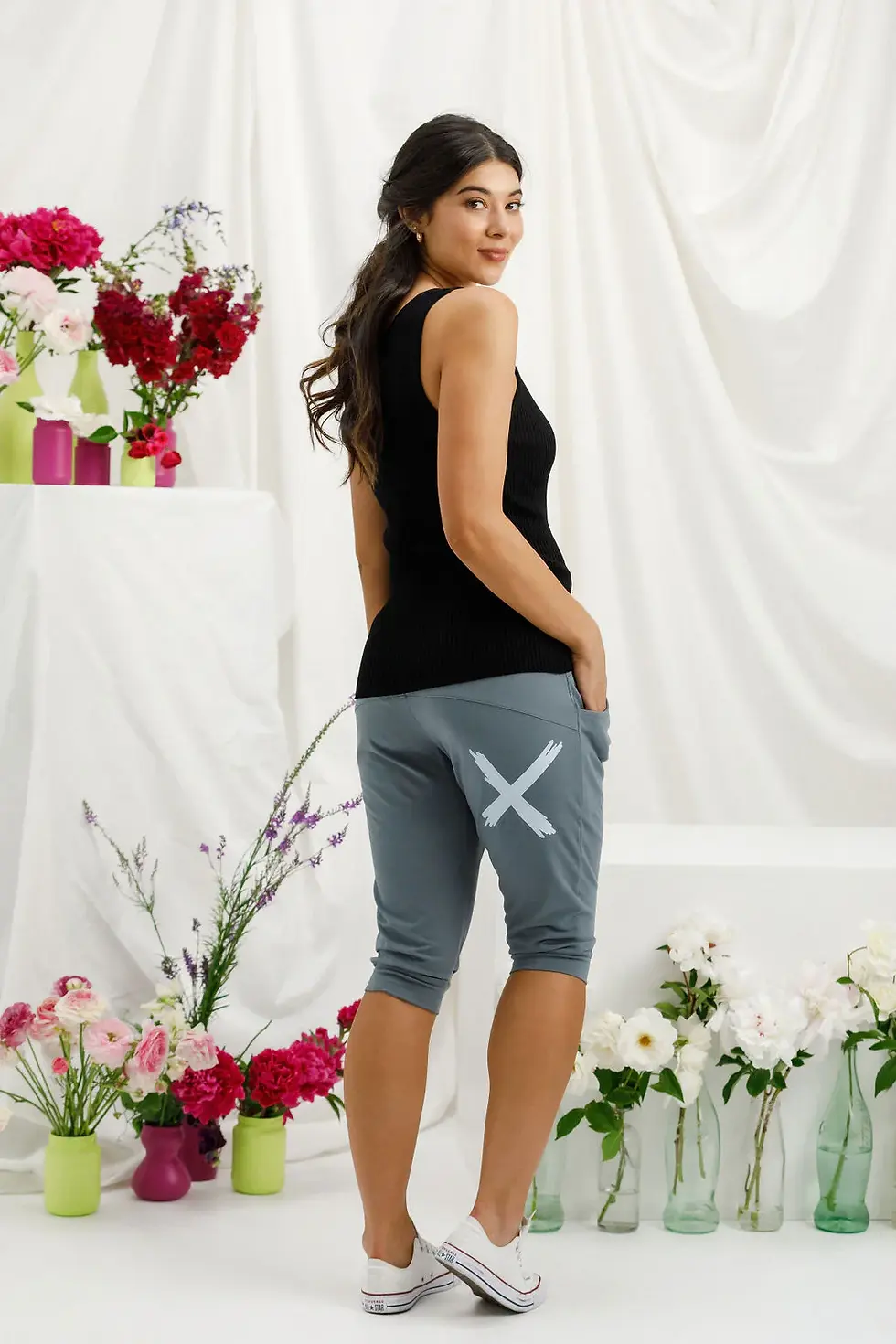 Homelee 3/4 Apartment Pants HL12744 - Storm with Sky X