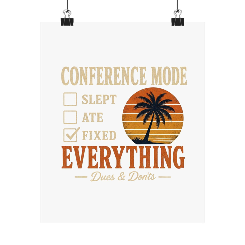 Thumbnail: Conference Mode Poster — "Fixed Everything" Retro Palm Wall Art