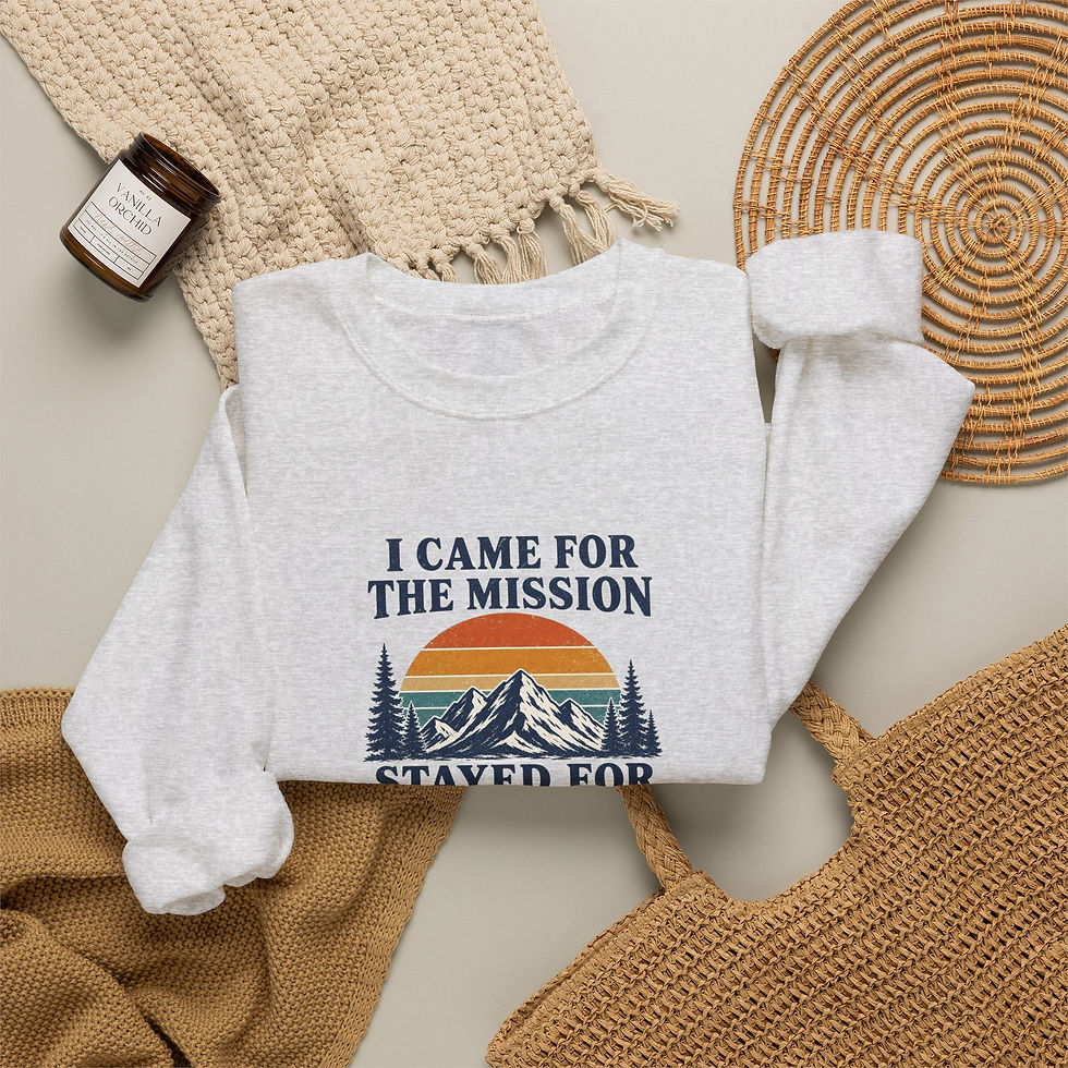 Thumbnail: "I Came for the Mission, Stayed for the Snacks" Crewneck Sweatshirt