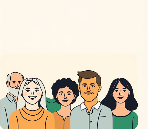 diverse association different ages  leaders with tan green and light brown__leave some whi