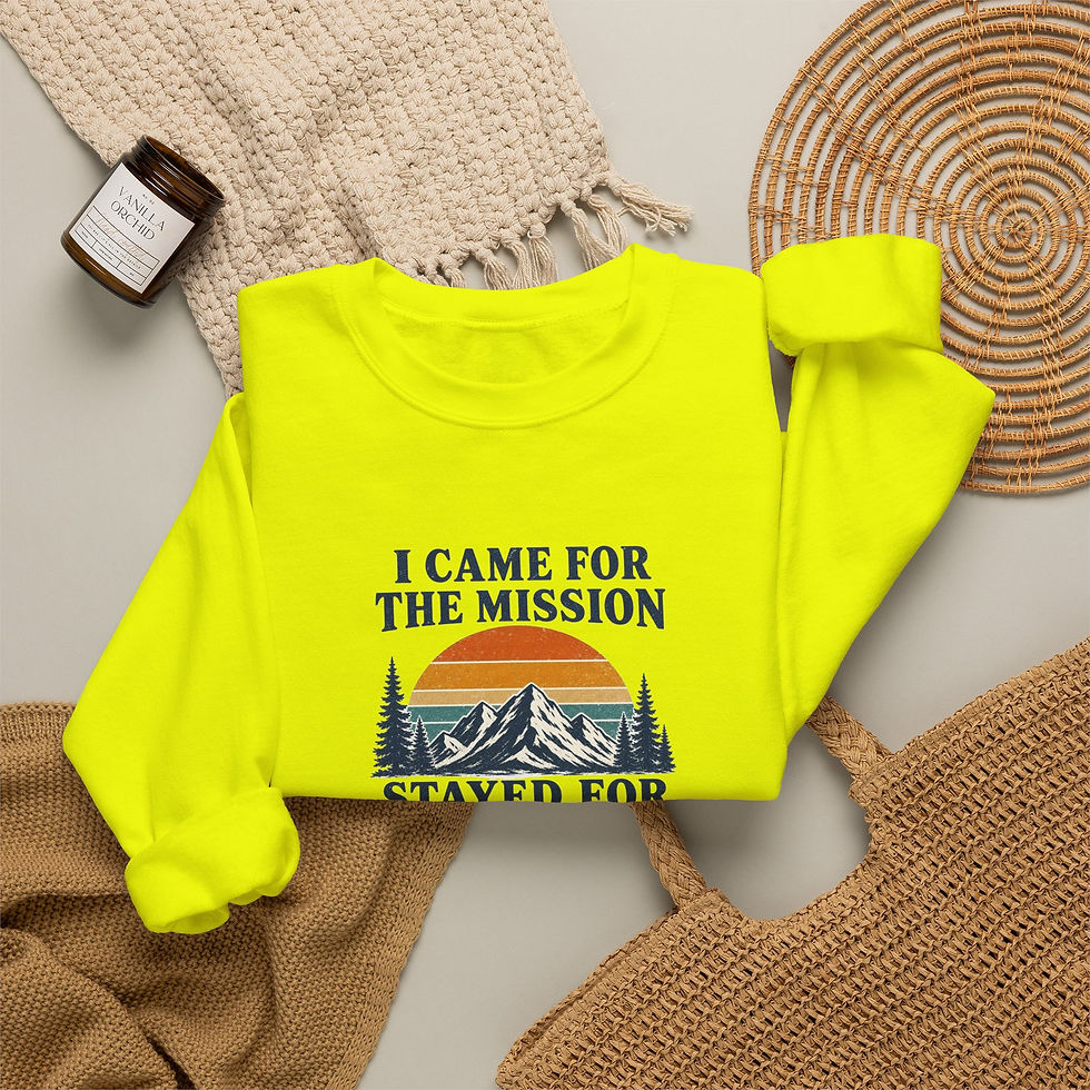Thumbnail: "I Came for the Mission, Stayed for the Snacks" Crewneck Sweatshirt