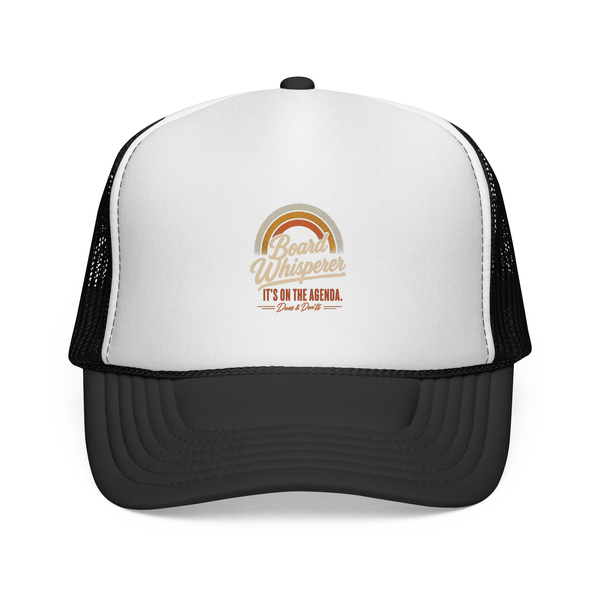 Board Whisperer Retro Rainbow Trucker Cap