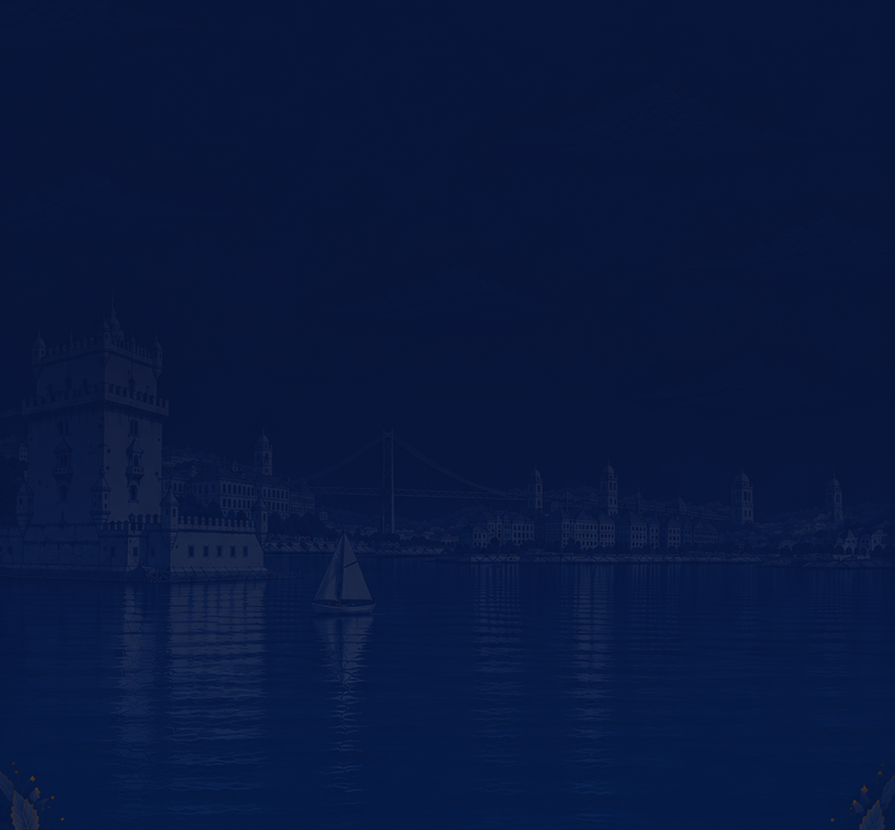 Dark blue silhouette of Venice skyline over the water.