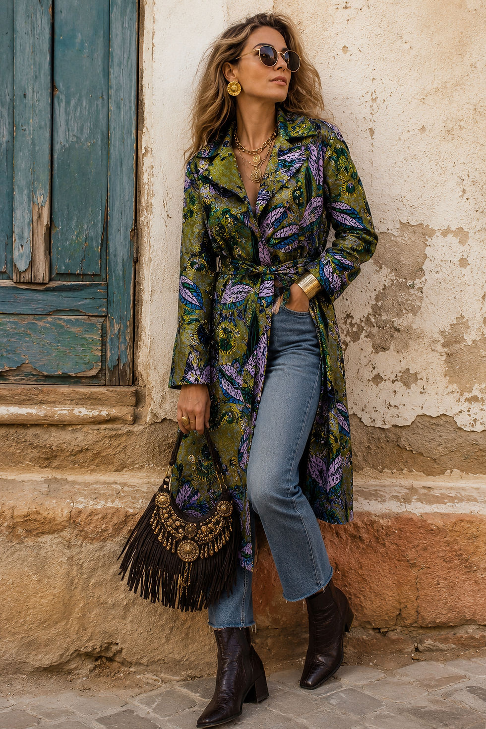 Thumbnail: Green Savanna Muse Shweshwe Coat