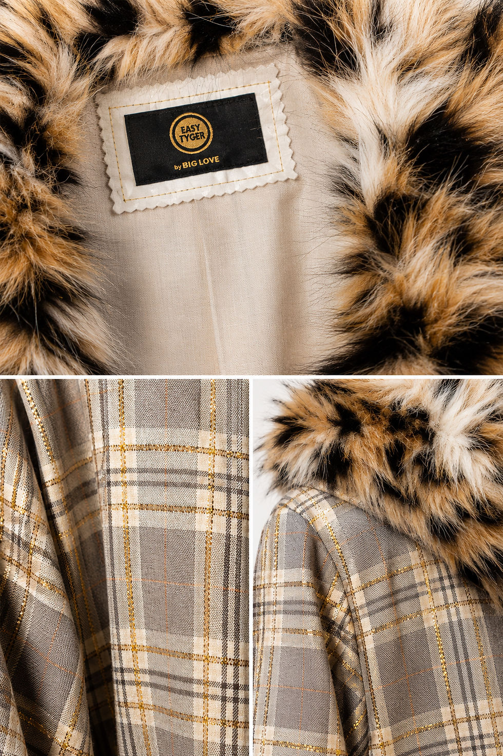 Thumbnail: Luna Plaid Luxe Hooded Coat