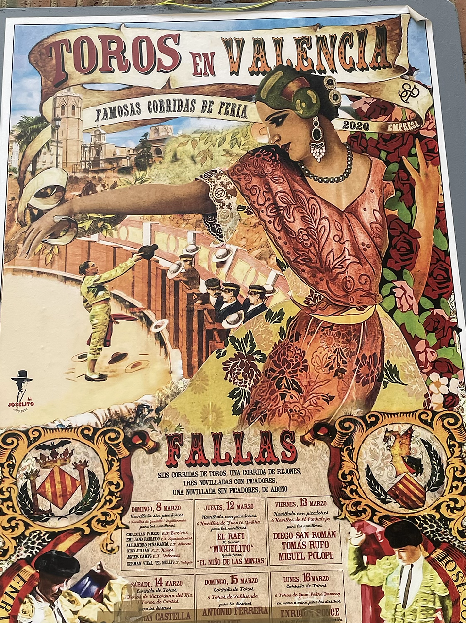Cartel de corrida de toros en Valencia