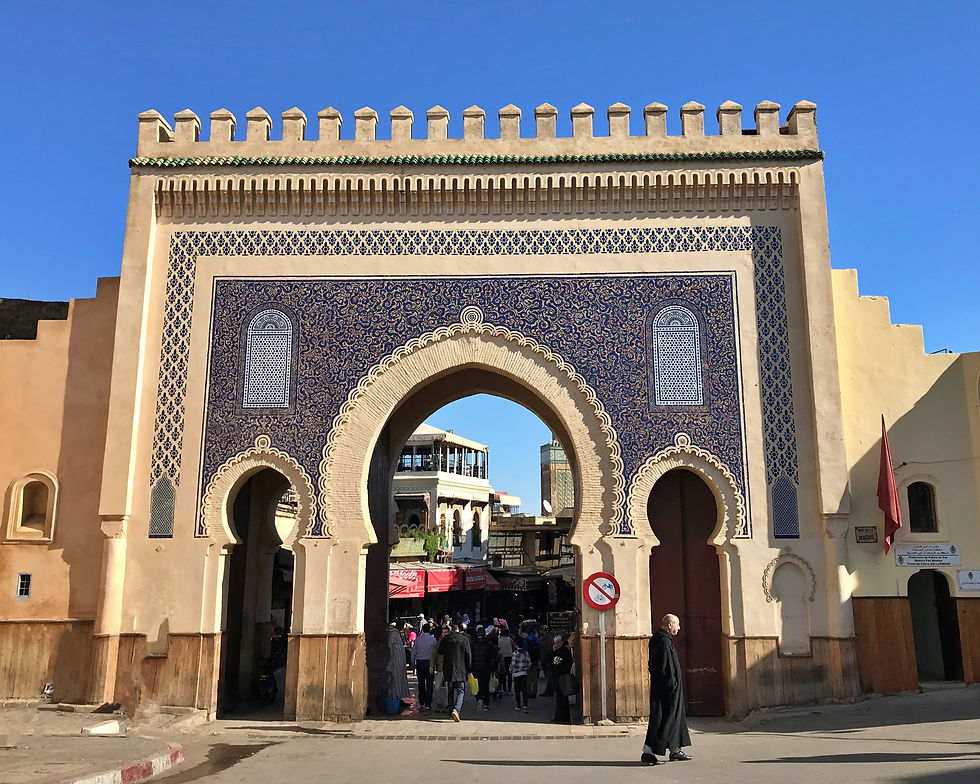 Foto de la puerta azul en Fez, Marruecos