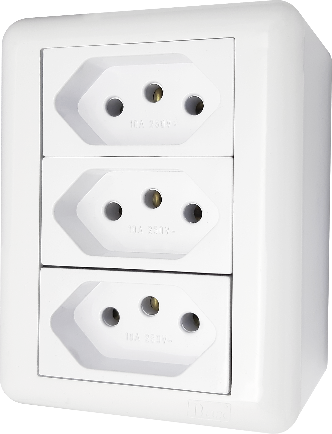 Tomada Tripla 2P + T 10A,branco