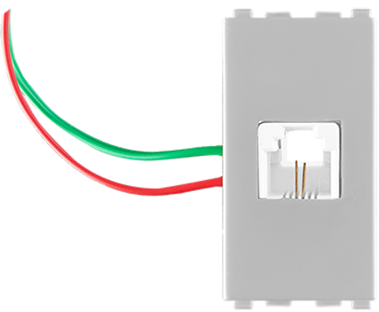 Miniatura: Módulo RJ 11 2 Fios cinza frontal